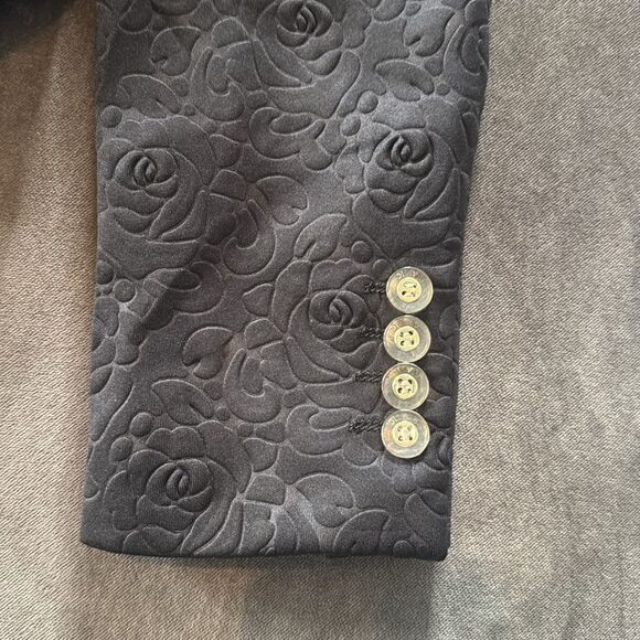 Men’s Black Floral Suit Tuxedo 3 Piece Shawl Lapel Size 34 Jacket 31 Pants NWT - Picture 15 of 15